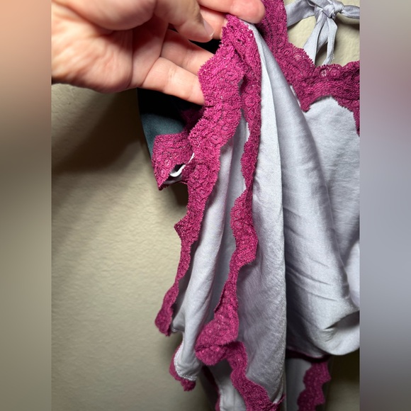 Free People Medium lavender purple / navy blue on the rise mini slip - Picture 7 of 13